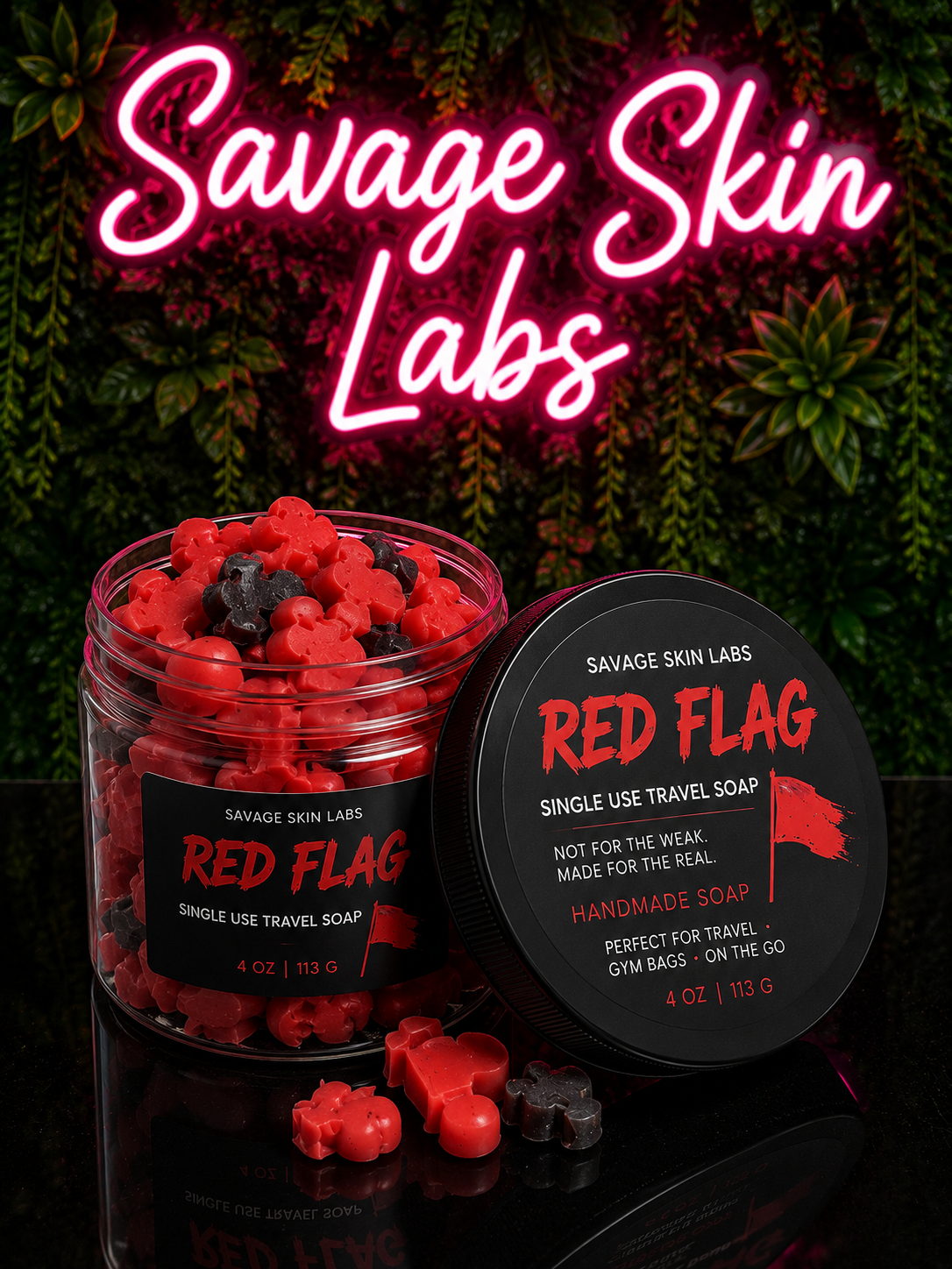 Red flag cherry travel soap